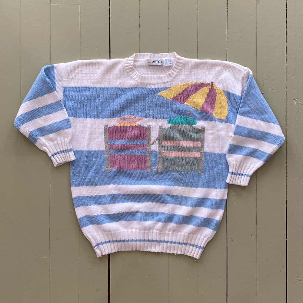 ASTON striped beach chair sweater